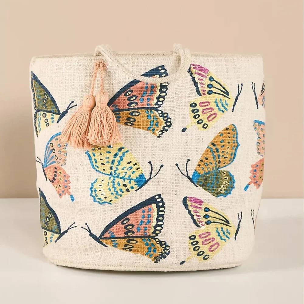 Anthropologie Butterfly Basket